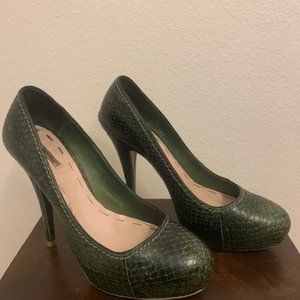 Miu High Heel Pumps Brown Black Snakeskin 592075